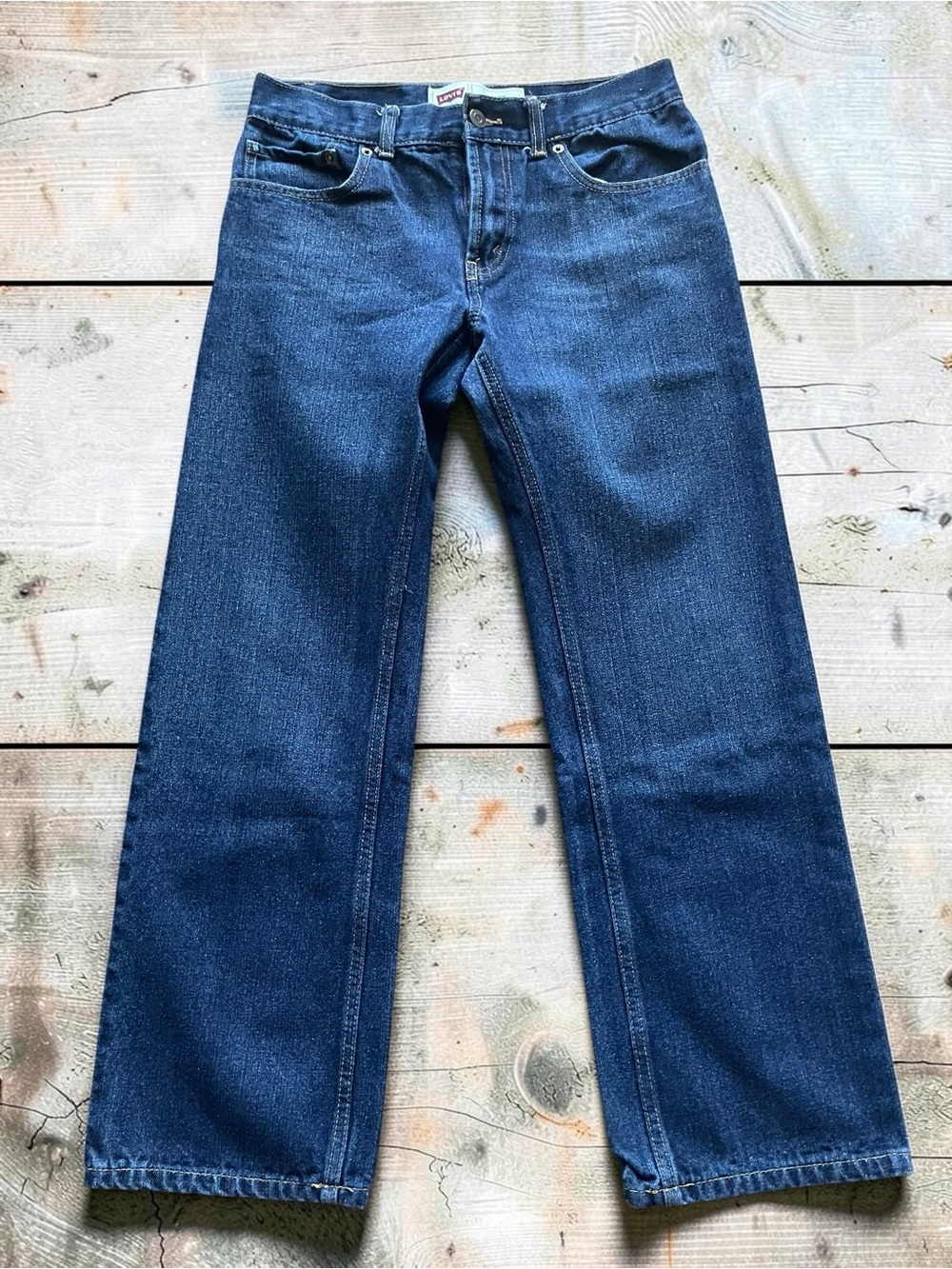 Levi's 505 Men's Straight Jeans in Dark Blue Denim 38x32